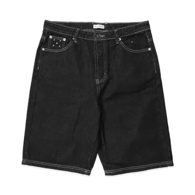 POP TRADING COMPANY longer drs short "BLACK DENIM"