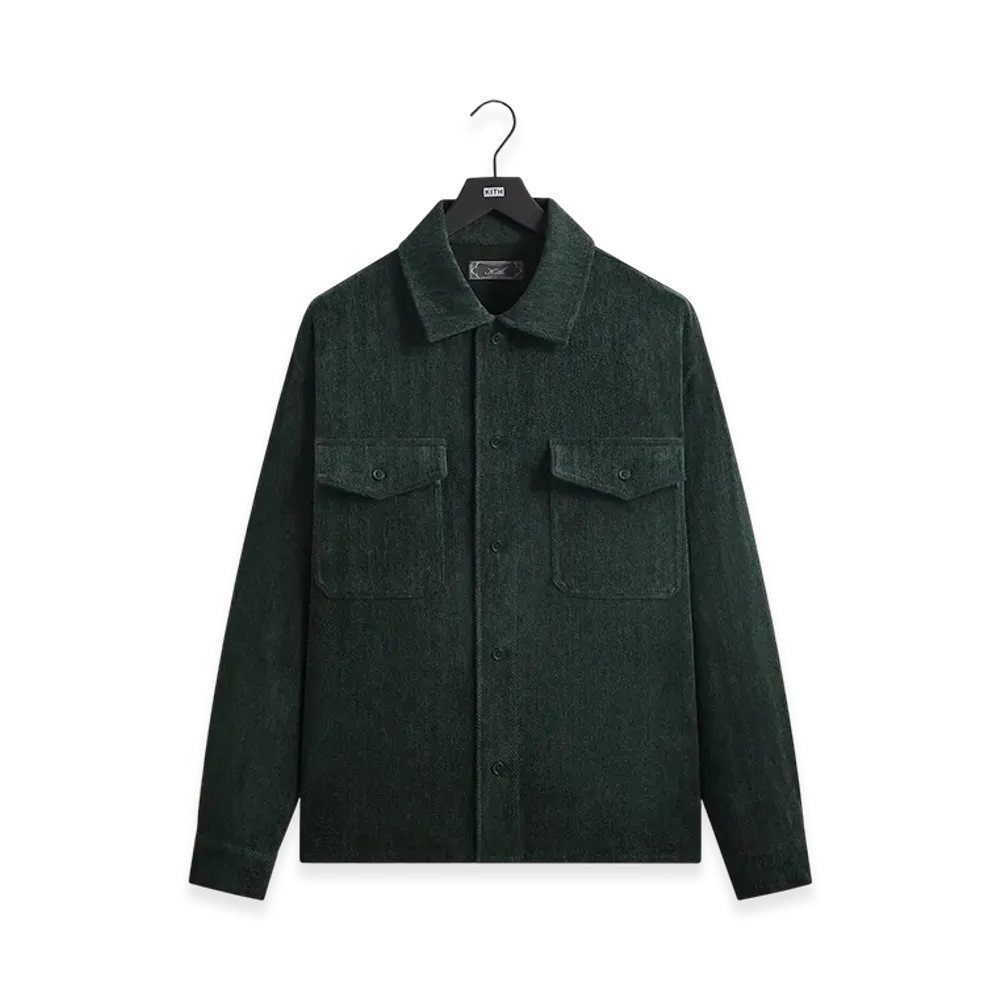 Kith Herringbone Velour Henson Buttondown "Stadium"