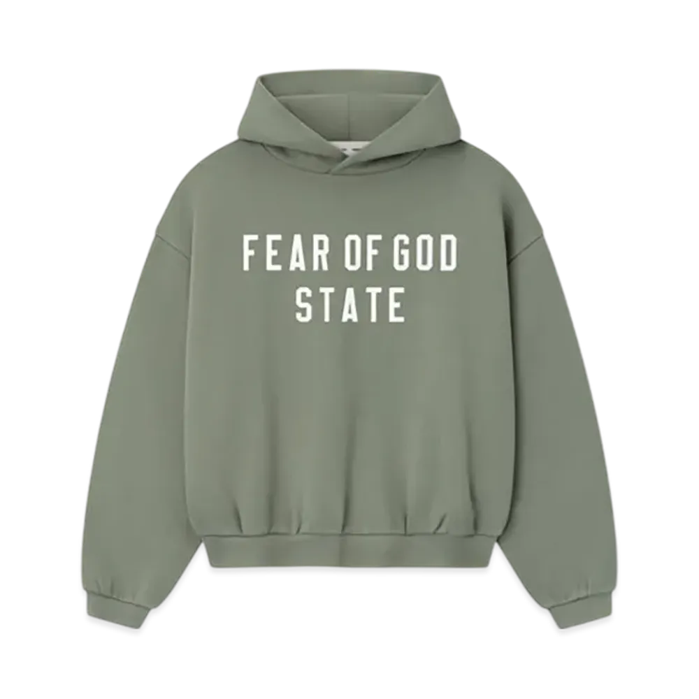 FEAR OF GOD ESSENTIALS Kids 90's Fleece Hoodie "Moss"