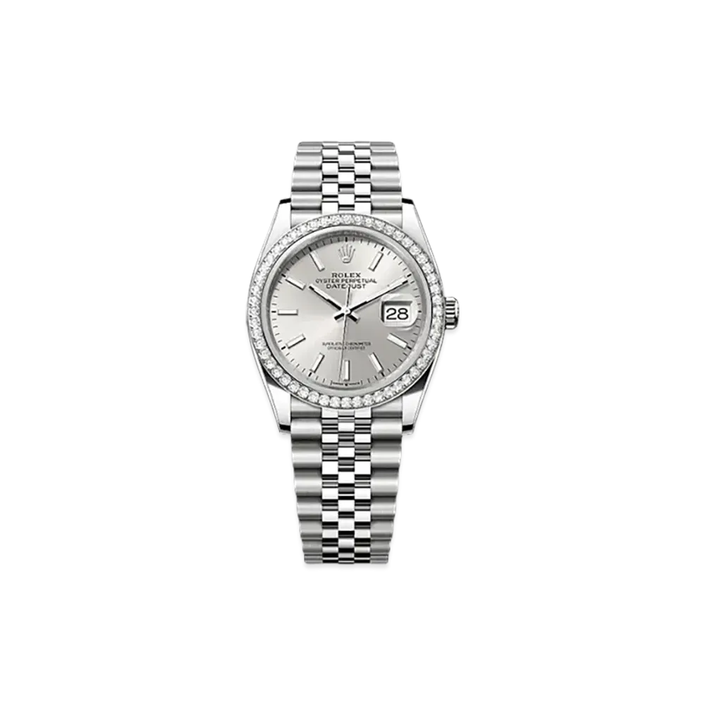 ROLEX Datejust 36 Oystersteel & White Gold Diamonds "Grey"