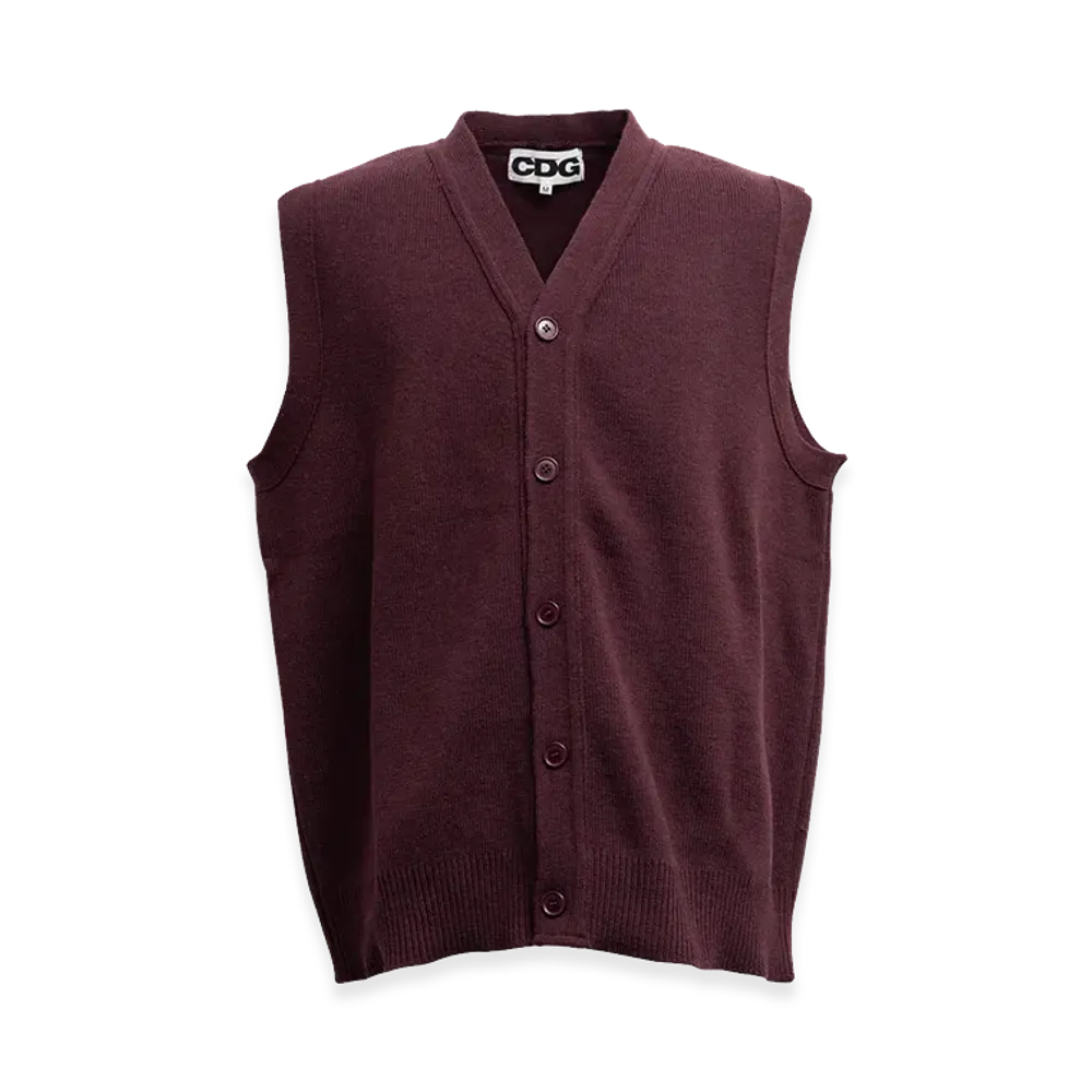 COMME des GARCONS CDG Oversized Cardigan Vest "Maroon"