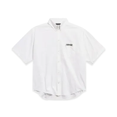BALENCIAGA Masking Tape Short Sleeve Shirt Large Fit "White"