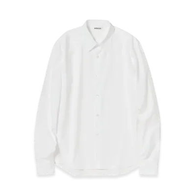 AURALEE Washed Finx Twill Slim Shirt "White"