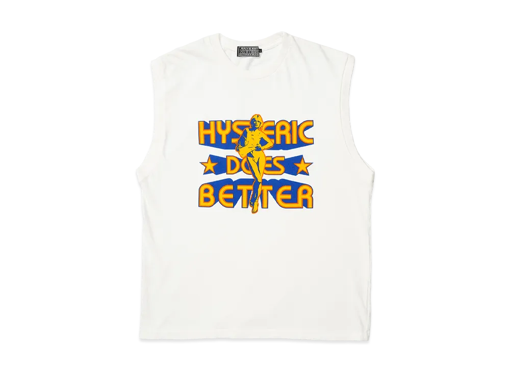 HYSTERIC GLAMOUR HYSTERIC DOES BETTER Sleeveless Tee "White"