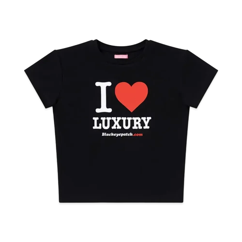 BlackEyePatch I Love Luxury Baby Tee "Black"