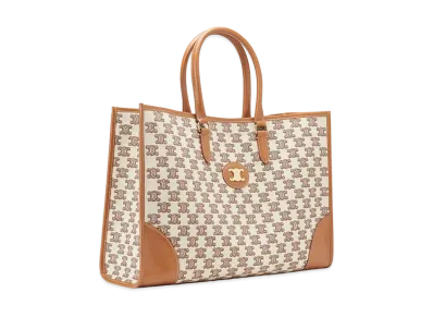 CELINE Horizontal Cabas in Textile with Triomphe Embroidery