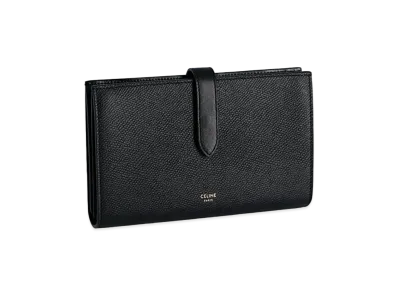 CELINE Leather Strap Wallet "Black"