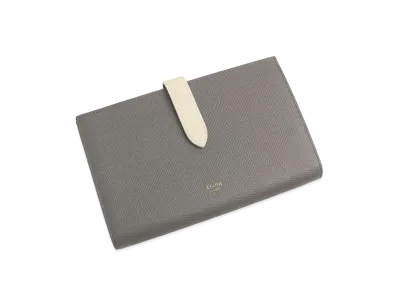 CELINE Leather Strap Wallet "Gray"