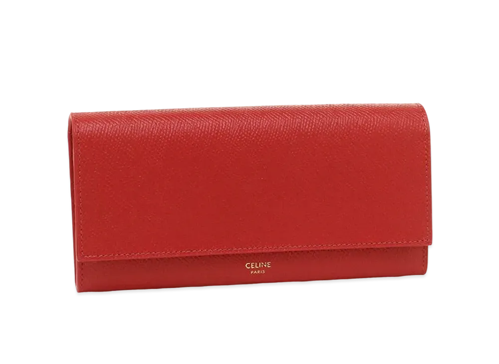 CELINE Large Flap Wallet "Red"