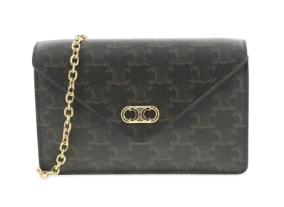 CELINE Maillon Triomphe Wallet On Chain "Black"