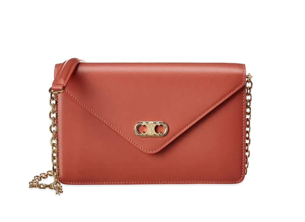CELINE Maillon Triomphe Wallet On Chain "Brown"