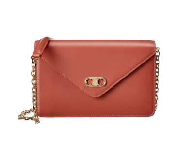 CELINE Maillon Triomphe Wallet On Chain "Brown"