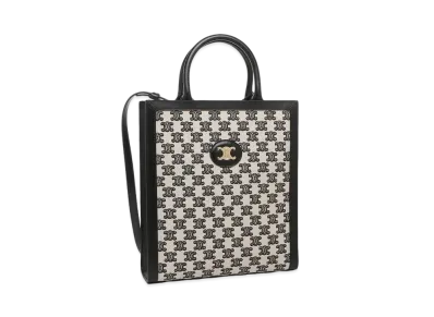 CELINE Small Cabas Vertical in Textile with Triomphe Embroidery