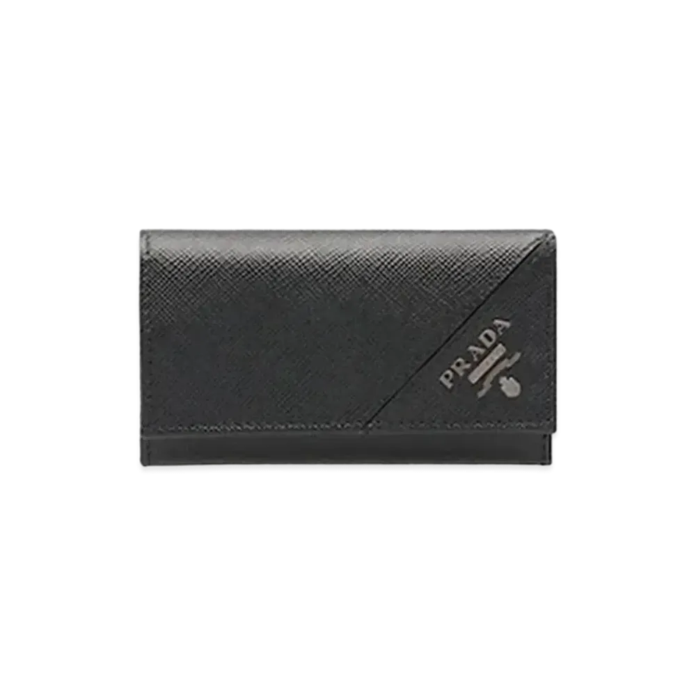 PRADA Saffiano Leather Key Case "Black"
