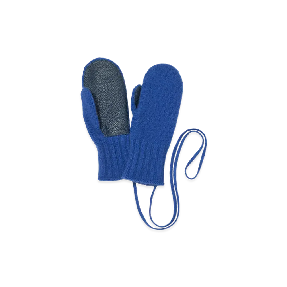 AURALEE Baby Cashmere Knit Mittens "Royal Blue"