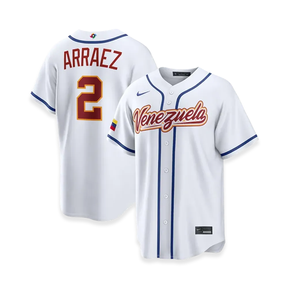 Nike 2026WBC World Baseball Classic Luis Arraez Venezuela Baseball Home Stadium Jersey "White"