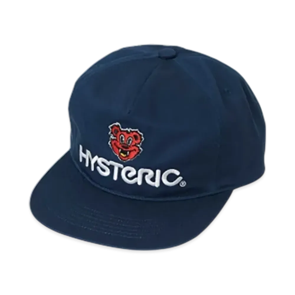 HYSTERIC GLAMOUR Fire Bear Magazine Embroidered Cap "Navy"