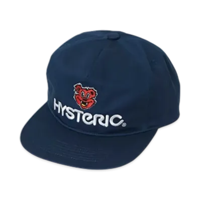 HYSTERIC GLAMOUR Fire Bear Magazine Embroidered Cap "Navy"