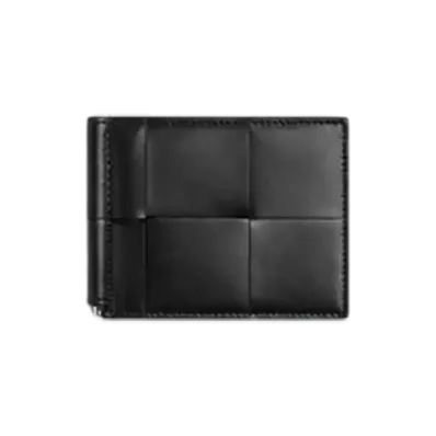 Bottega Veneta Cassette Bill Clip Wallet "Black/Parakeet"