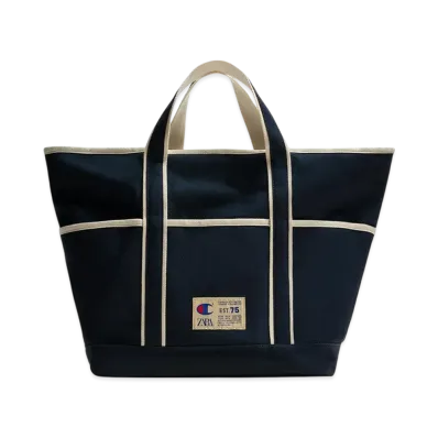 ZARA x CHAMPION Fabric Tote Bag "Blue"