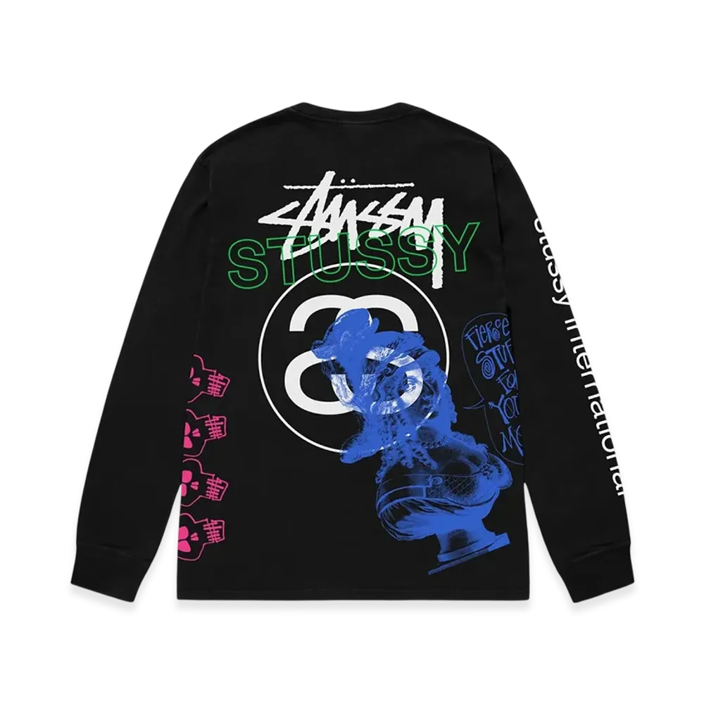 Stussy Test Strike Pigment Dyed LS Tee "Black"