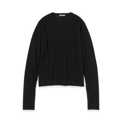 AURALEE Women's Super Fine Cashmere Silk Knit P/O "Black"