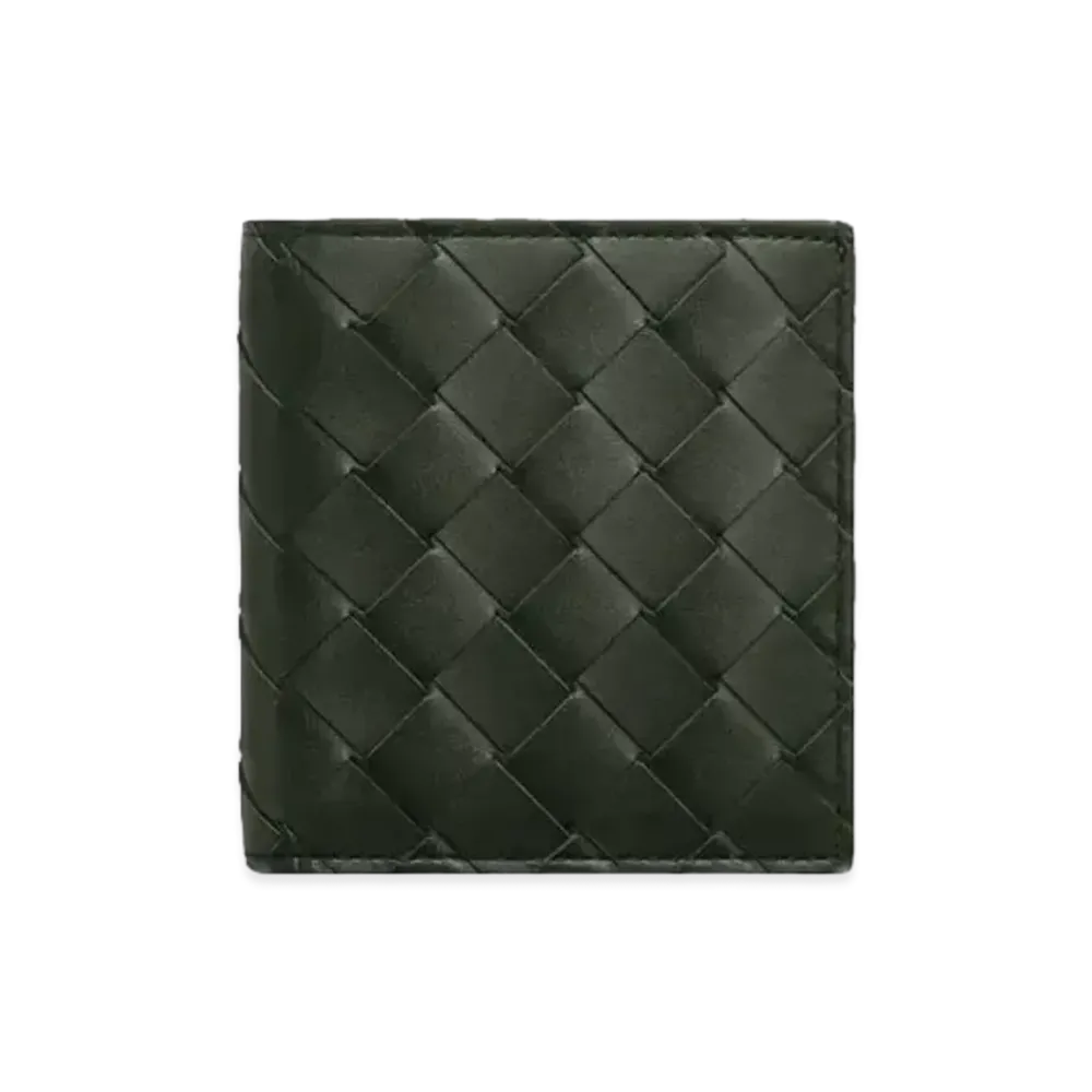Bottega Veneta Intrecciato Calfskin Bi-fold Compact Wallet "Camping/Bubble Gum"