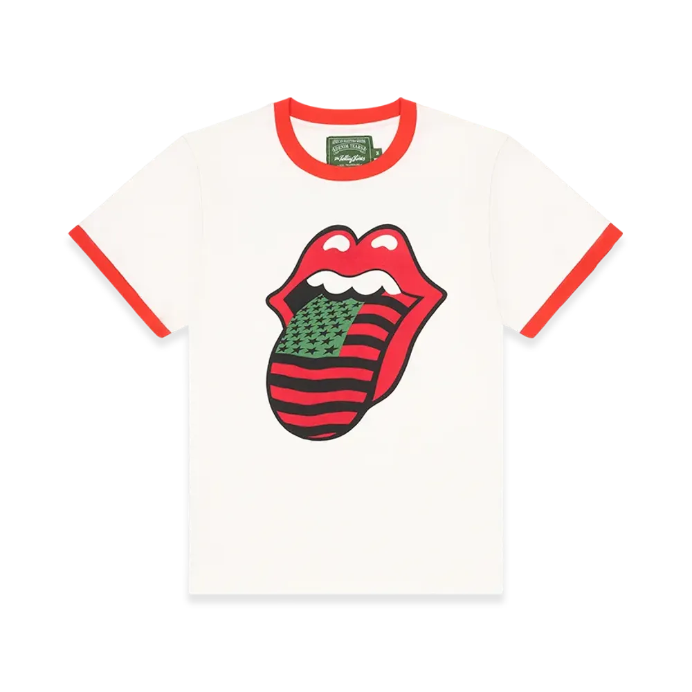 DENIM TEARS Rolling Stones Ringer Tee "White"