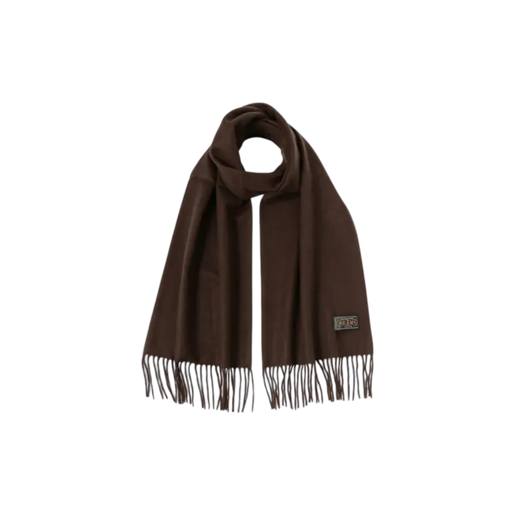 BEAMS Silk/Cashmere Reversible Stole "YellowBrown"