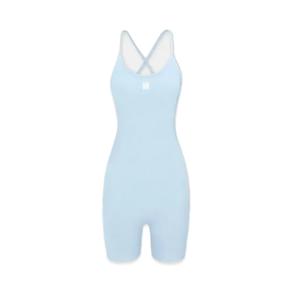 AMIRI Women'S MA Ribbed Seamless Romper "Cerulean"
