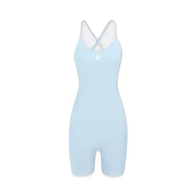 AMIRI Women'S MA Ribbed Seamless Romper "Cerulean"
