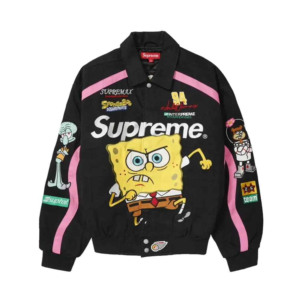 Supreme x SpongeBob SquarePants Jeff Hamilton Racing Jacket "Black"