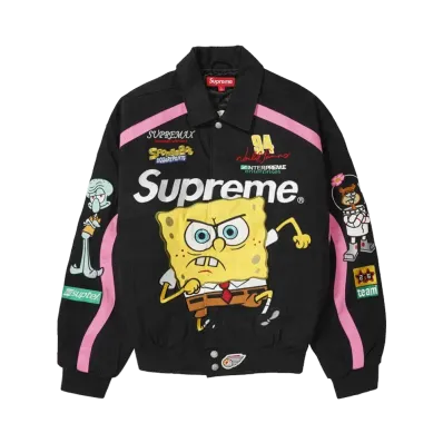 Supreme x SpongeBob SquarePants Jeff Hamilton Racing Jacket "Black"