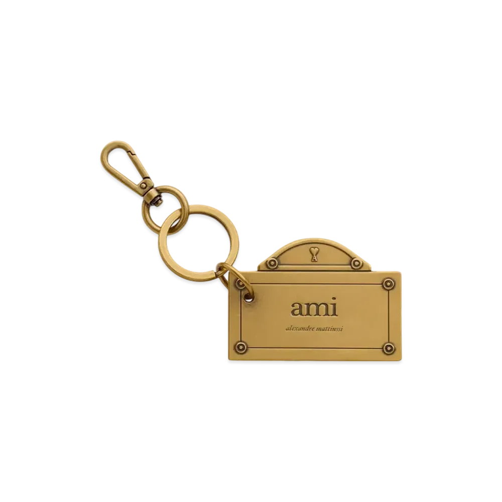 AMI PARIS Street Plate Keyring "VibratingBrass"