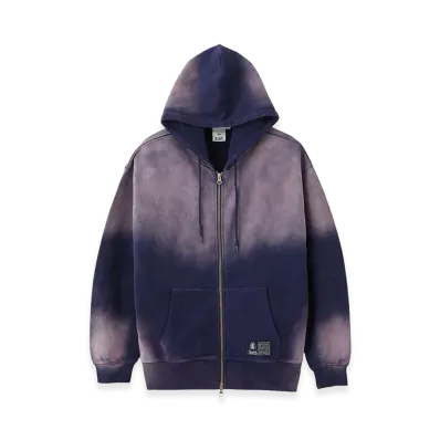 X-Girl Women's Overdyed Zip Up Sweat Hoodie "Navy"
