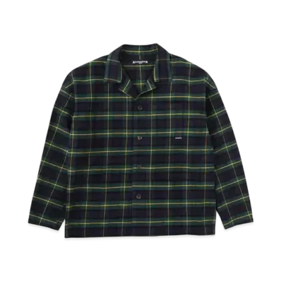 mastermind WORLD Flannel Shirt Jacket "Olive"