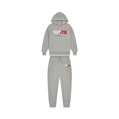 TRAPSTAR Decoded Chenille Hooded Tracksuit "Grey/Blue/Red"