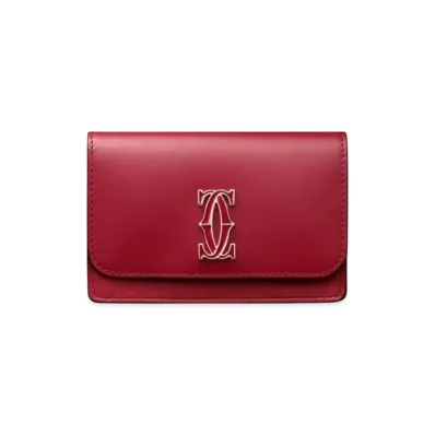 Cartier Multi-Card Holder with Flap, C de Cartier "Cherry Red"