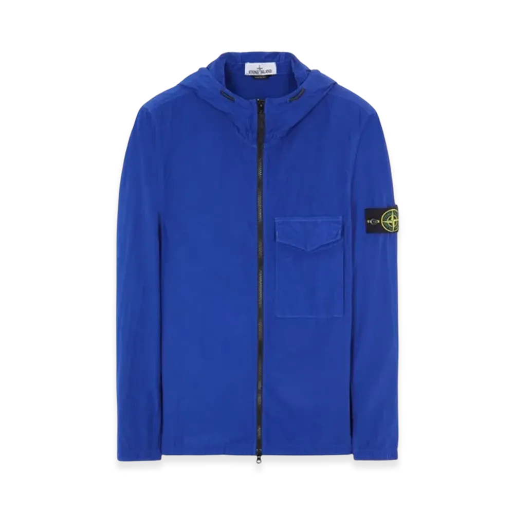 Stone Island 12402 Naslan Light Garment Dyed Hooded Overshirt - 22SS "Bluette"
