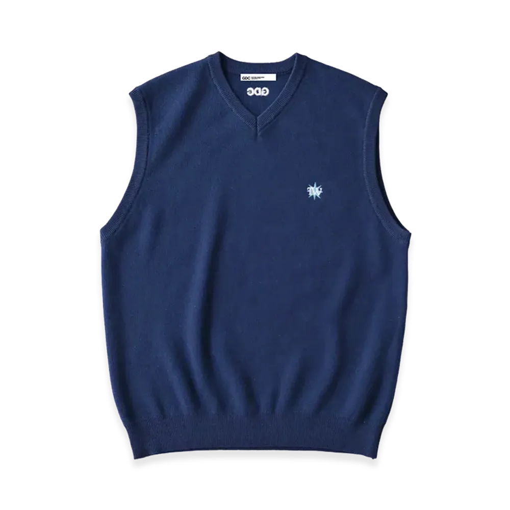 GDC x TW Cotton Knit Vest "Navy"