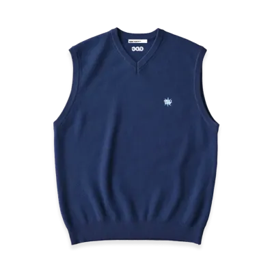GDC x TW Cotton Knit Vest "Navy"