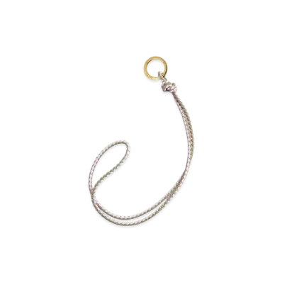 Bottega Veneta Intrecciato Long Key Ring "Travertine / Bliss Washed"