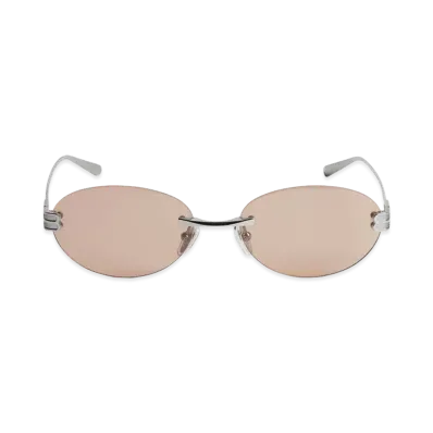 BALENCIAGA Gossip Oval AF Sunglasses "Dark Ruthenium/Brown"