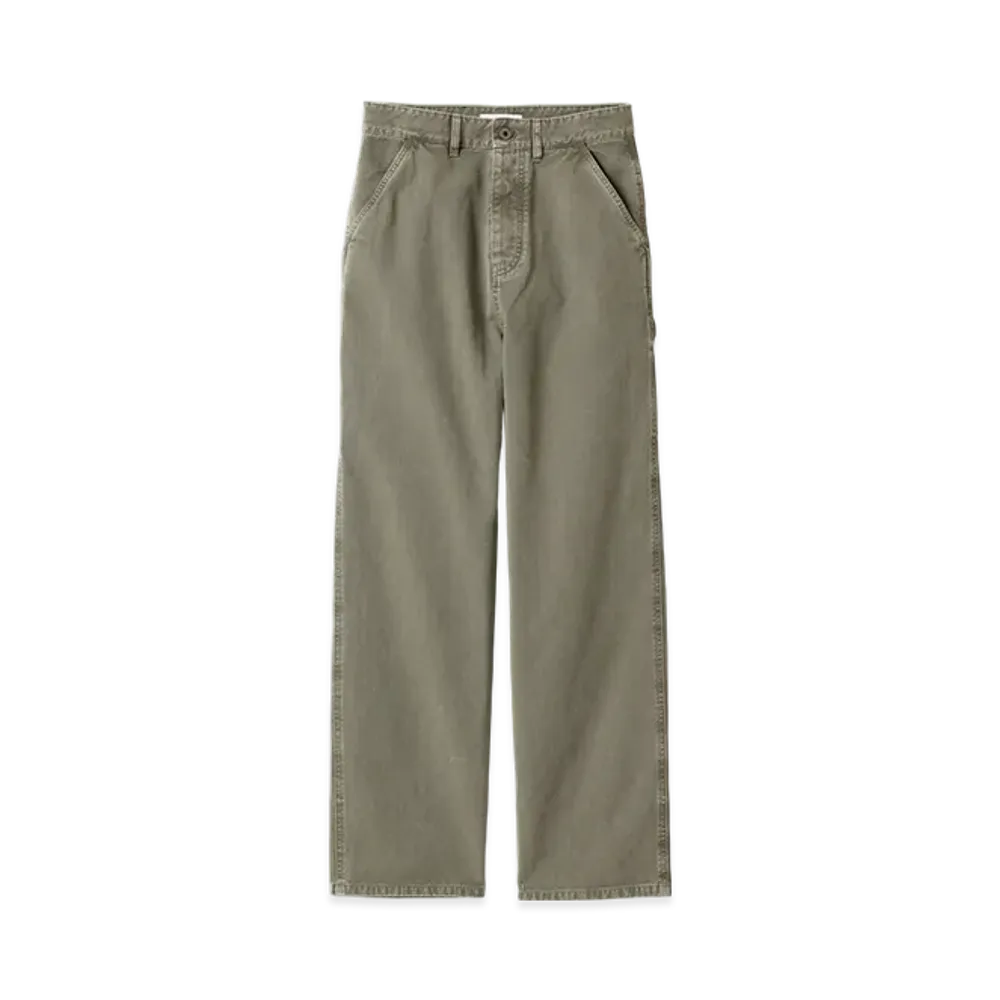MIU MIU Garment-Dyed Gabardine Pants "Olive Green"