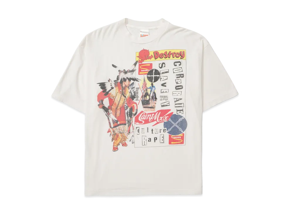 SAINT Mxxxxxx x Jamie Reid Jr SS T-Shirt Destroy "White"