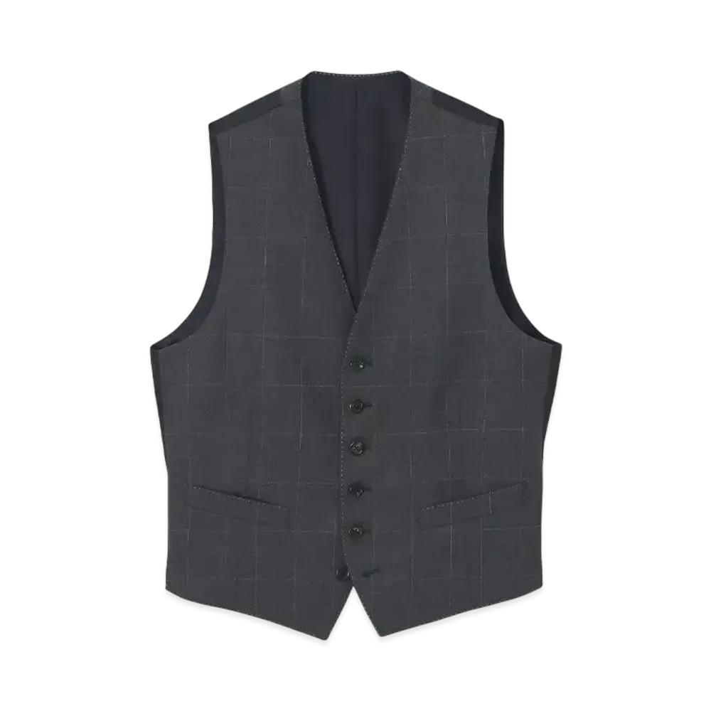 Paul Smith Window Pane 6B Vest "Gray"