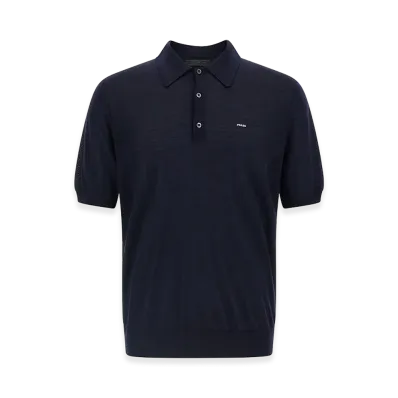 PRADA Wool Polo Shirt "Blue"