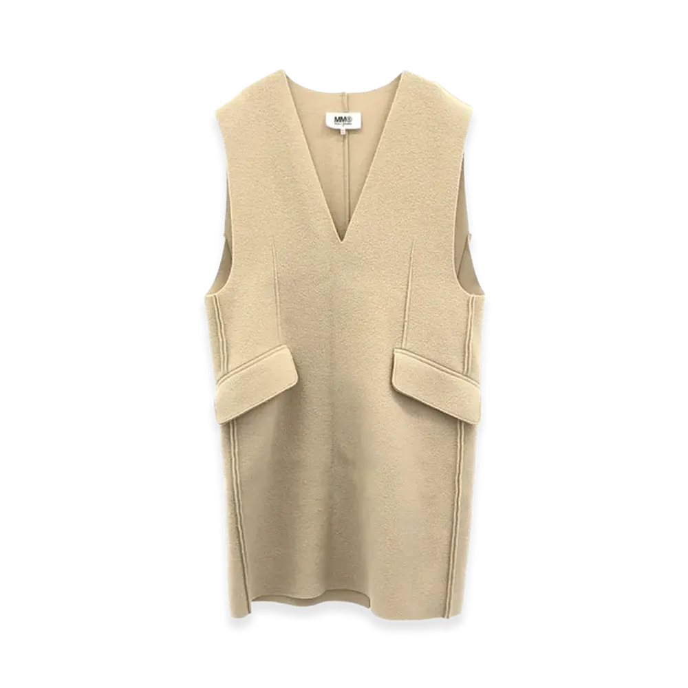 MM6 Maison Margiela Women's Wool Cashmere Vareuse Dress "Cream"