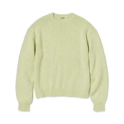 AURALEE Wool Soft Cord Knit P/O "Light Lime"