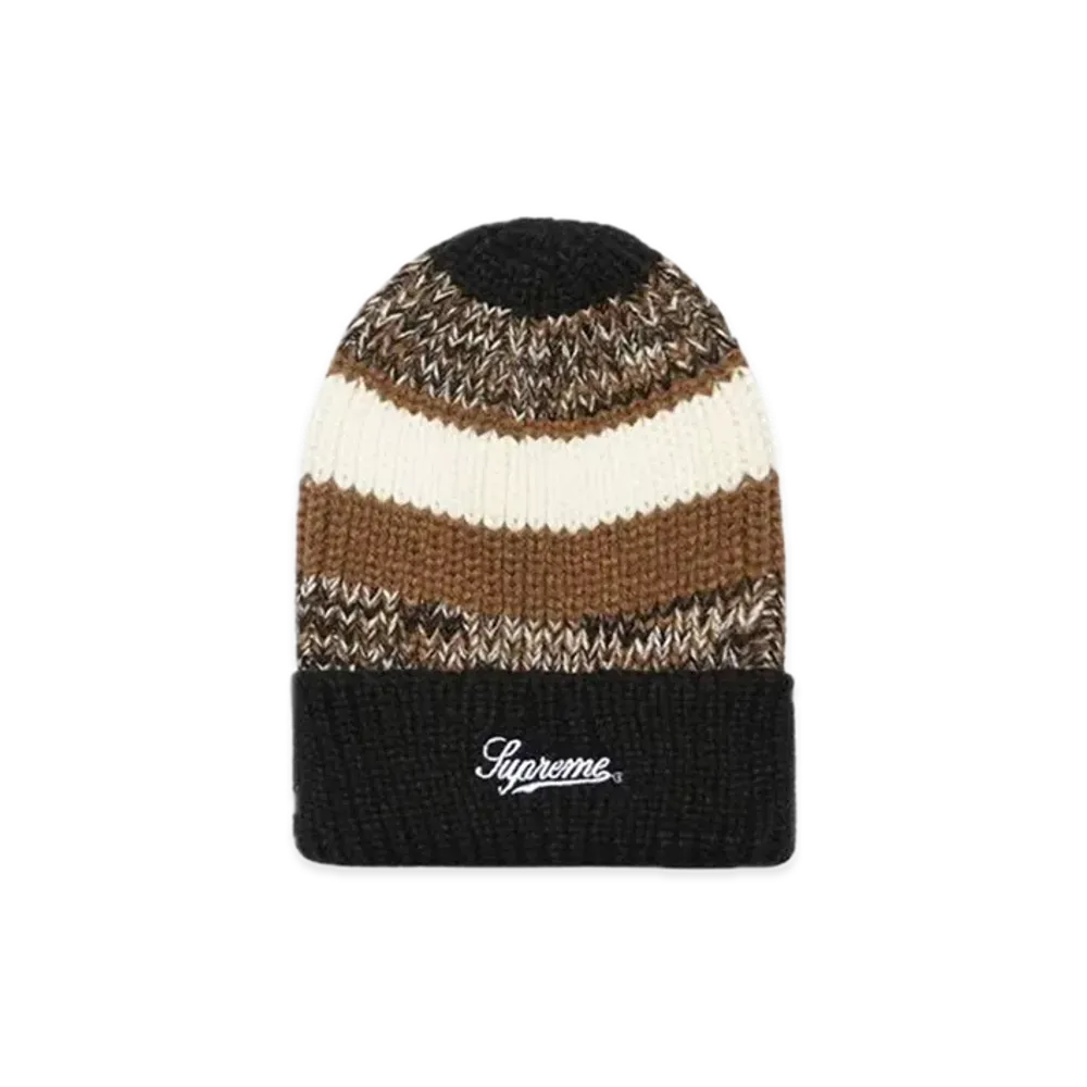 Supreme Mixed Stripe Beanie "Black"